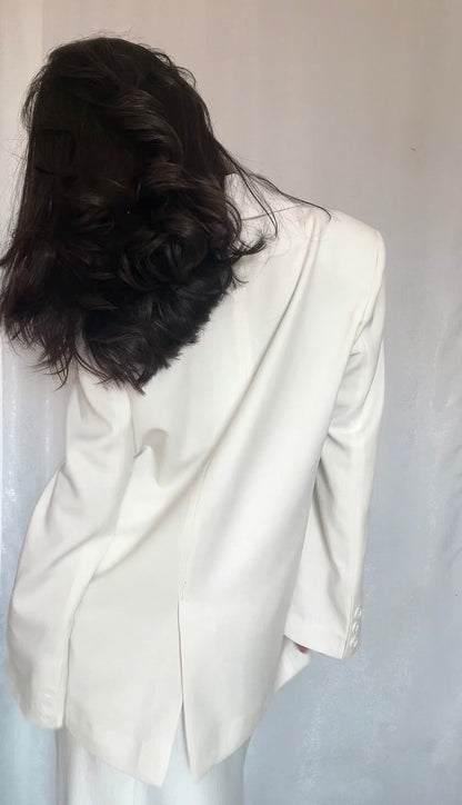 Veste Tailleur Écru Femme Élégante