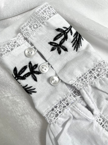Langärmlige Bohemian-Bluse mit Stickerei